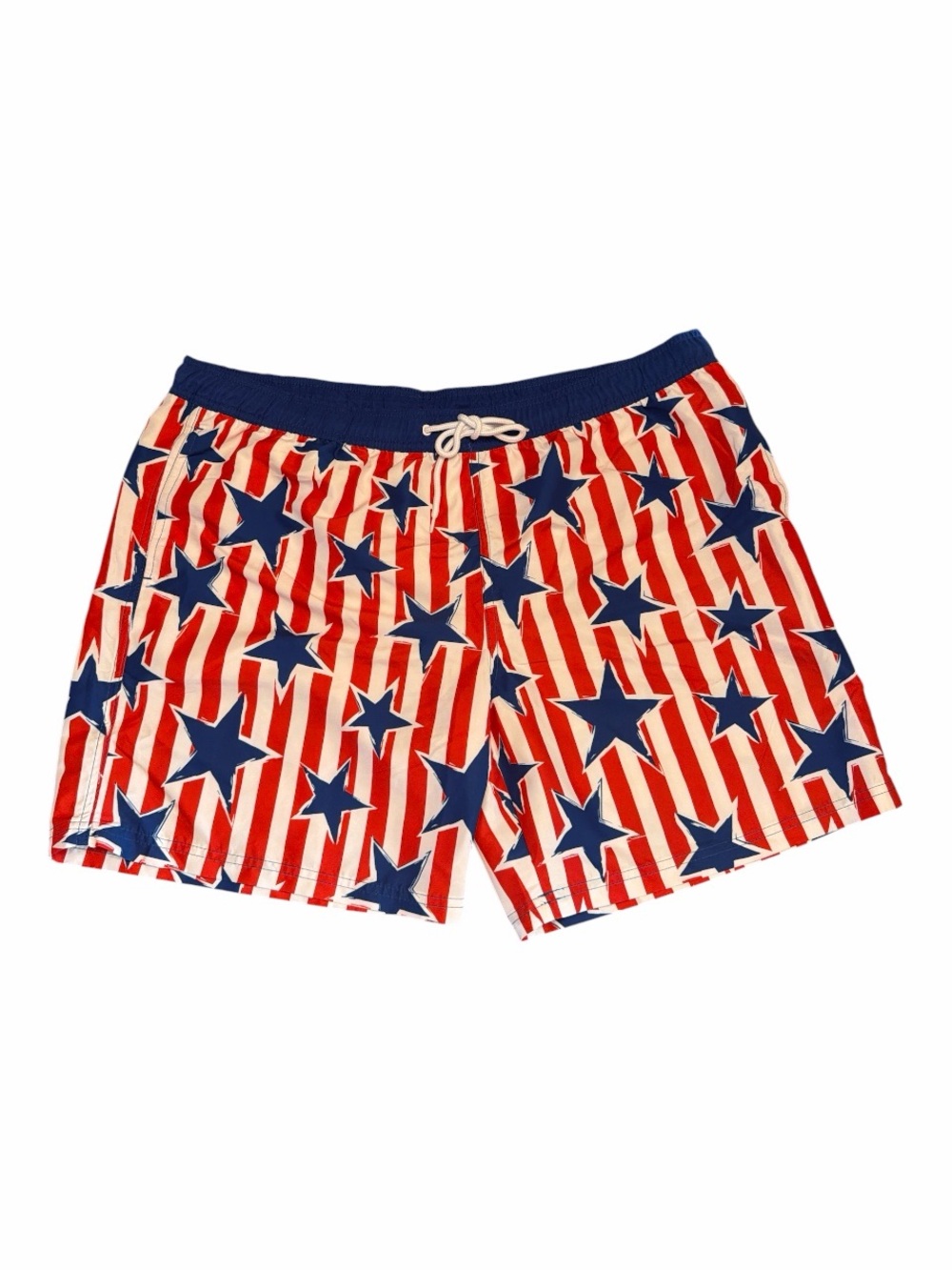 Mad Engine Men’s XL Patriotic USA Flag Stars Stripes Swim Trunks NWT Lined